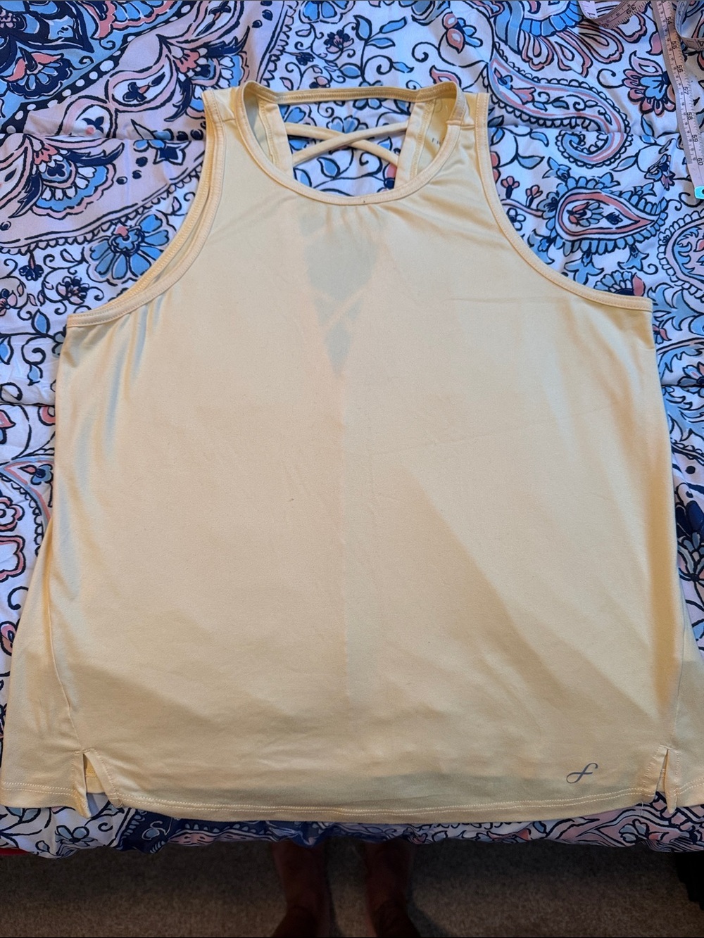 Free Fly Apparel Light Yellow Women's Tank Top with Crisscross Back